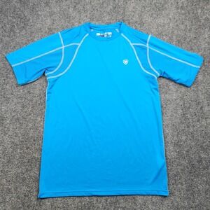 Ariat AriatTEK Heat Series Shirt Mens Medium Blue Short Sleeve Athletic Top